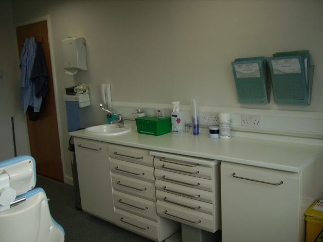 Close up of cabinets in a dental clinic