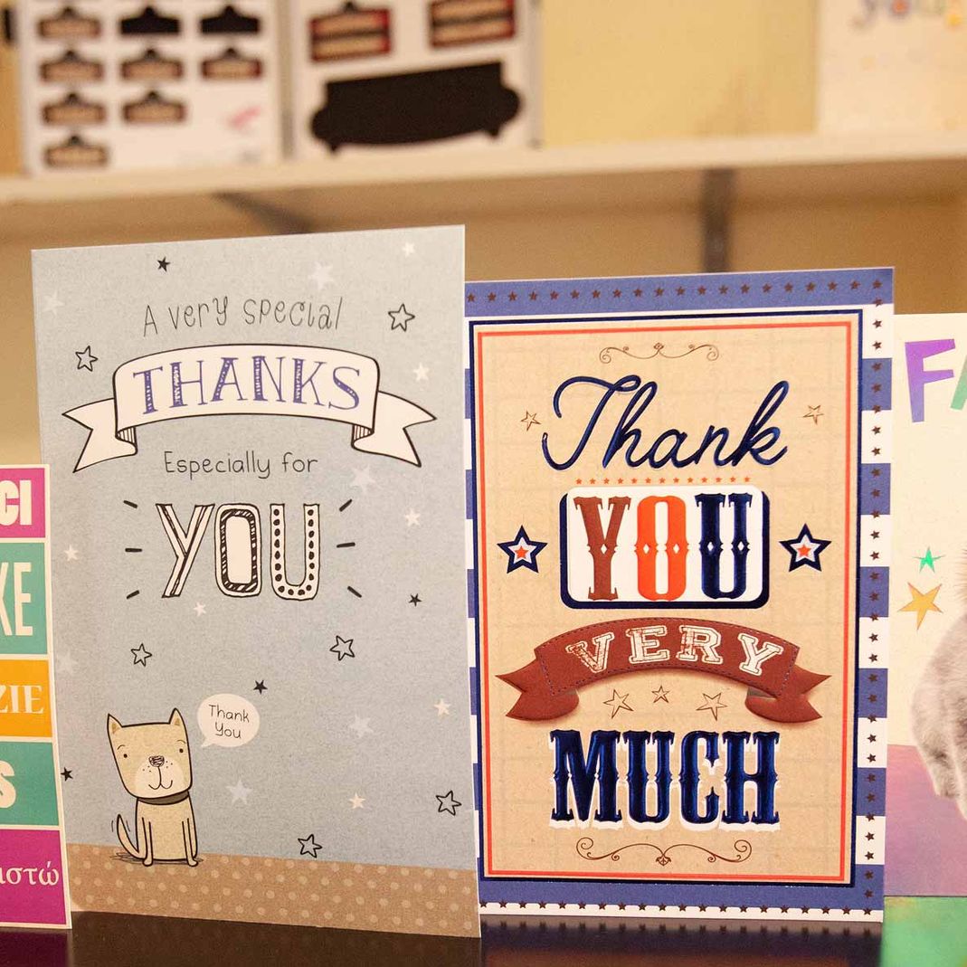 Thank you cards displayed at Walkinstown Dental Studio